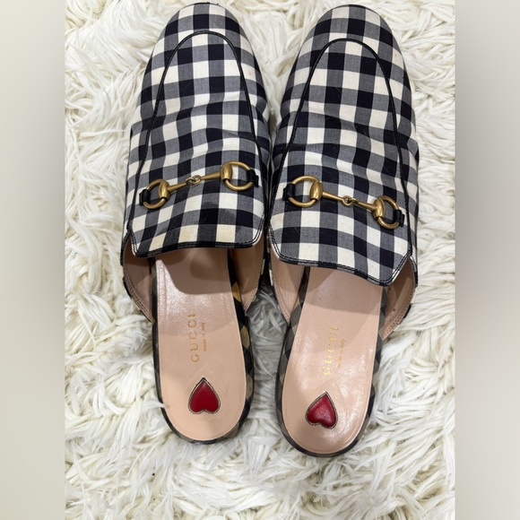 Gucci Princetown Mules in Black Gingham - Picture 4 of 7